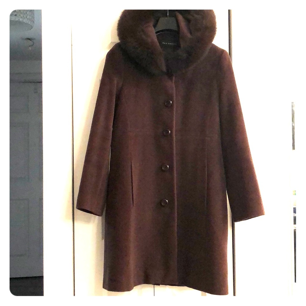 Brown 💯 % angora dress coat